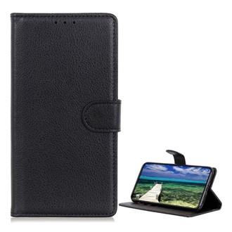 Samsung S23 Ultra Gigapack tok álló, bőr hatású FLIP, prémium, FEKETE