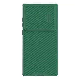 Samsung S23 Ultra NILLKIN CAMSHIELD S szilikon telefonvédő ütésállóság, csíkos, SÖTÉTZÖLD
