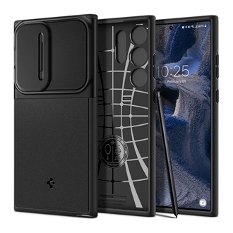 Samsung S23 Ultra SPIGEN OPTIK ARMOR szilikon telefonvédő kameravédő FEKETE