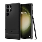 Samsung S23 Ultra SPIGEN RUGGED ARMOR szilikon telefonvédő ütésállóság, karbon minta, FEKETE