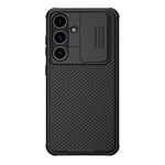 Samsung S24 5G NILLKIN CAMSHIELD PRO szilikon telefonvédő ütésállóság, csíkos, FEKETE