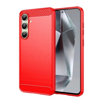 Samsung S24 FE 5G Gigapack Szilikon telefonvédő ütésállóság, karbon minta, PIROS