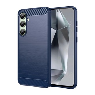 Samsung S24 FE 5G Gigapack Szilikon telefonvédő ütésállóság, karbon minta, SÖTÉTKÉK