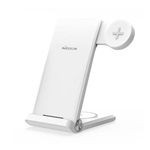 Samsung S24 FE 5G NILLKIN POWERTRIO asztali töltőállvány 3in1 15W, Samsung Watch töltő, FEHÉR