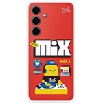 Samsung S24 FE SAMSUNG műanyag telefonvédő ütésállóság, cserélhető átlátszó + kártyazseb hátlap, PIROS