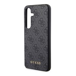 Samsung S24 GUESS 4G METAL GOLD LOGO műanyag telefonvédő textil hátlap FEKETE