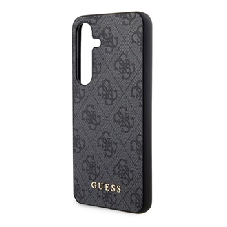 Samsung S24 GUESS 4G METAL GOLD LOGO műanyag telefonvédő textil hátlap FEKETE