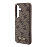 Samsung S24 GUESS 4G METAL GOLD LOGO műanyag telefonvédő textil hátlap SÖTÉTBARNA