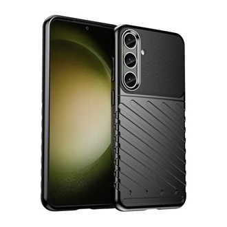 Samsung S24 Plus 5G Gigapack Szilikon telefonvédő ütésállóság, dombor minta, FEKETE