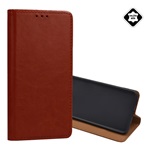 Samsung S24 Plus 5G Gigapack Tok álló, valódi bőr FLIP, asztali tartó, BURGUNDY