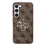 Samsung S24 Ultra 5G GUESS 4G BIG METAL LOGO műanyag telefonvédő ütésállóság, bőr hatású hátlap, BARNA