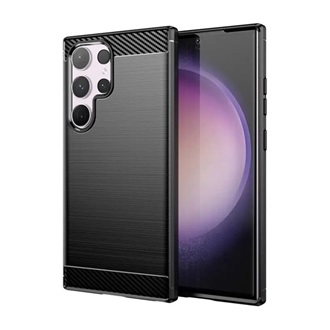 Samsung S24 Ultra 5G Gigapack Szilikon telefonvédő ütésállóság, karbon minta, FEKETE