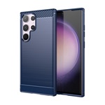 Samsung S24 Ultra 5G Gigapack Szilikon telefonvédő ütésállóság, karbon minta, SÖTÉTKÉK