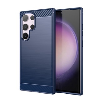 Samsung S24 Ultra 5G Gigapack Szilikon telefonvédő ütésállóság, karbon minta, SÖTÉTKÉK
