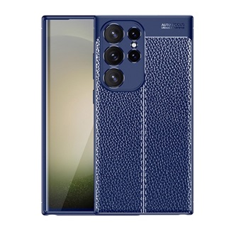 Samsung S24 Ultra 5G Gigapack Szilikon telefonvédő ütésállóság, varrás minta, SÖTÉTKÉK