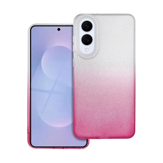 Samsung S25 Edge GIGAPACK Szilikon telefonvédő műanyag belső, csillogó hátlap, ÁTLÁTSZÓ/RÓZSASZÍN