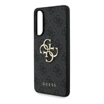 Samsung S25 Edge GUESS 4G BIG LOGO szilikon telefonvédő ütésállóság, bőr hatású hátlap, FEKETE