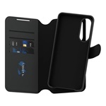 Samsung S25 Edge PANZERGLASS CARE TANGO TWO-IN-ONE tok álló, bőr hatású FLIP, kivehető telefonvédő, FEKETE