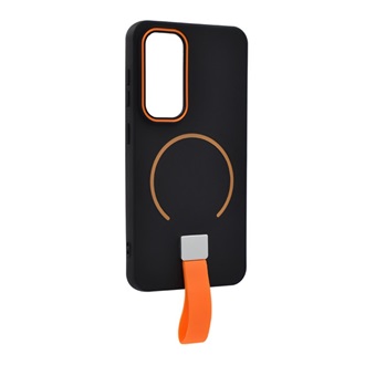 Samsung S25 GIGAPACK Szilikon telefonvédő mikrofiber plüss belső, MagSafe, FEKETE