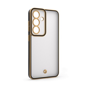 Samsung S25 GIGAPACK Szilikon telefonvédő ütésállóság, kameravédő, ARANY/FEKETE