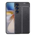 Samsung S25 GIGAPACK Szilikon telefonvédő ütésállóság, varrás minta, FEKETE