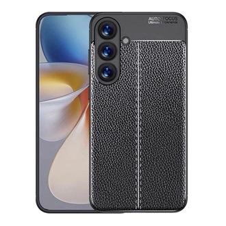 Samsung S25 GIGAPACK Szilikon telefonvédő ütésállóság, varrás minta, FEKETE