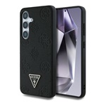 Samsung S25 GUESS GRAINED HOT STAMP PEONY PATTERN szilikon telefonvédő ütésállóság, MagSafe, FEKETE