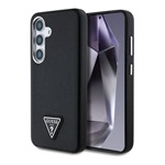 Samsung S25 GUESS GRAINED TRIANGLE szilikon telefonvédő ütésállóság, MagSafe, FEKETE