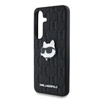 Samsung S25 KARL LAGERFELD LEATHER MONOGRAM PIN LOGO CHOUPETTE HEAD szilikon telefonvédő ütésállóság, FEKETE