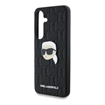 Samsung S25 KARL LAGERFELD LEATHER MONOGRAM PIN LOGO KARL HEAD szilikon telefonvédő ütésállóság, FEKETE