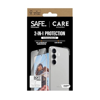 Samsung S25 PANZERGLASS CARE FASHION 2IN1 szilikon telefonvédő, ütésállóság + képernyővédő üveg, ÁTLÁTSZÓ