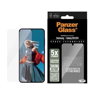 Samsung S25 PANZERGLASS CERAMIC képernyővédő üveg 3D, 9H, ÁTLÁTSZÓ
