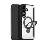 Samsung S25 Plus DUX DUCIS SKIN X PRO tok álló, bőr hatású FLIP, MagSafe, FEKETE