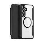 Samsung S25 Plus DUX DUCIS SKIN X PRO tok álló, bőr hatású FLIP, MagSafe, FEKETE