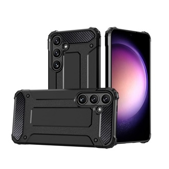 Samsung S25 Plus GIGAPACK Defender szilikon telefonvédő ütésállóság, fémhatás, FEKETE