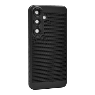 Samsung S25 Plus GIGAPACK Műanyag telefonvédő légáteresztő, kameravédő, FEKETE