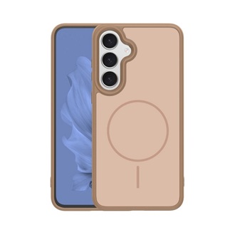 Samsung S25 Plus GIGAPACK Szilikon telefonvédő műanyag hátlap, MagSafe, BARNA