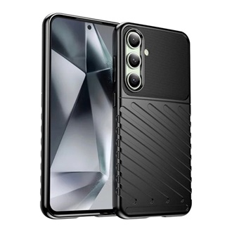 Samsung S25 Plus GIGAPACK Szilikon telefonvédő ütésállóság, dombor minta, FEKETE