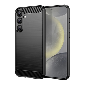 Samsung S25 Plus GIGAPACK Szilikon telefonvédő ütésállóság, karbon minta, FEKETE