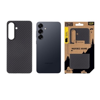 Samsung S25 TACTICAL MAGFORCE ARAMID szilikon telefonvédő ultravékony, karbon minta, FEKETE