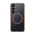 Samsung S25 TACTICAL MAGFORCE HYPERSTEALTH SIKA szilikon telefonvédő ütésállóság, topográfiai minta, SÖTÉTBARNA