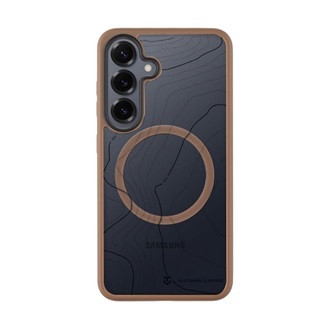 Samsung S25 TACTICAL MAGFORCE HYPERSTEALTH SIKA szilikon telefonvédő ütésállóság, topográfiai minta, SÖTÉTBARNA