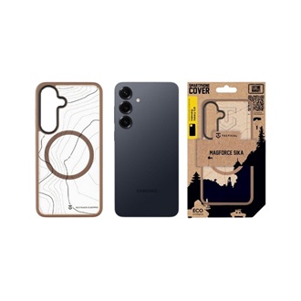 Samsung S25 TACTICAL MAGFORCE HYPERSTEALTH SIKA szilikon telefonvédő ütésállóság, topográfiai minta, SÖTÉTBARNA