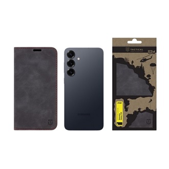 Samsung S25 TACTICAL XPROOF tok álló, bőr hatású FLIP, prémium, FEKETE