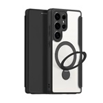 Samsung S25 Ultra DUX DUCIS SKIN X PRO tok álló, bőr hatású FLIP, MagSafe, FEKETE