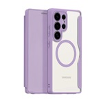 Samsung S25 Ultra DUX DUCIS SKIN X PRO tok álló, bőr hatású FLIP, MagSafe, LILA