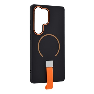 Samsung S25 Ultra GIGAPACK Szilikon telefonvédő mikrofiber plüss belső, MagSafe, FEKETE