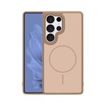 Samsung S25 Ultra GIGAPACK Szilikon telefonvédő műanyag hátlap, MagSafe, BARNA