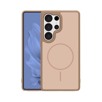 Samsung S25 Ultra GIGAPACK Szilikon telefonvédő műanyag hátlap, MagSafe, BARNA