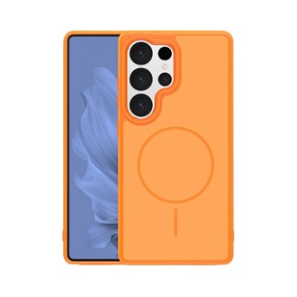 Samsung S25 Ultra GIGAPACK Szilikon telefonvédő műanyag hátlap, MagSafe, NARANCSSÁRGA